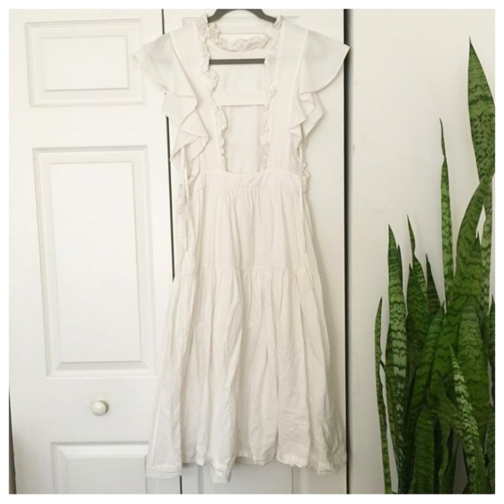 Laura Ashley x Urban Outfitters white farm dress M